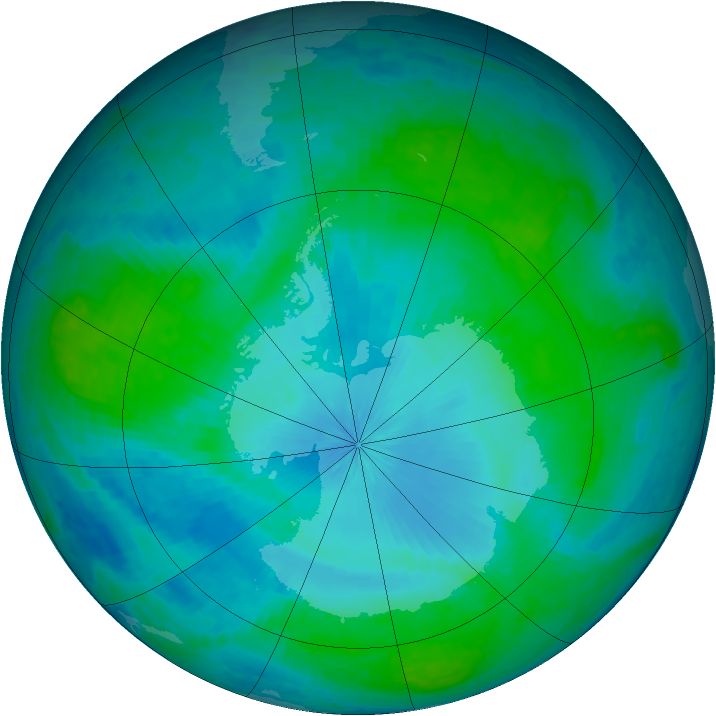 Antarctic ozone map for 04 February 2004